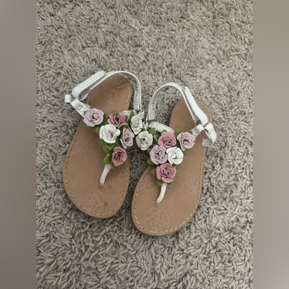 Floral little girl sandals size 8